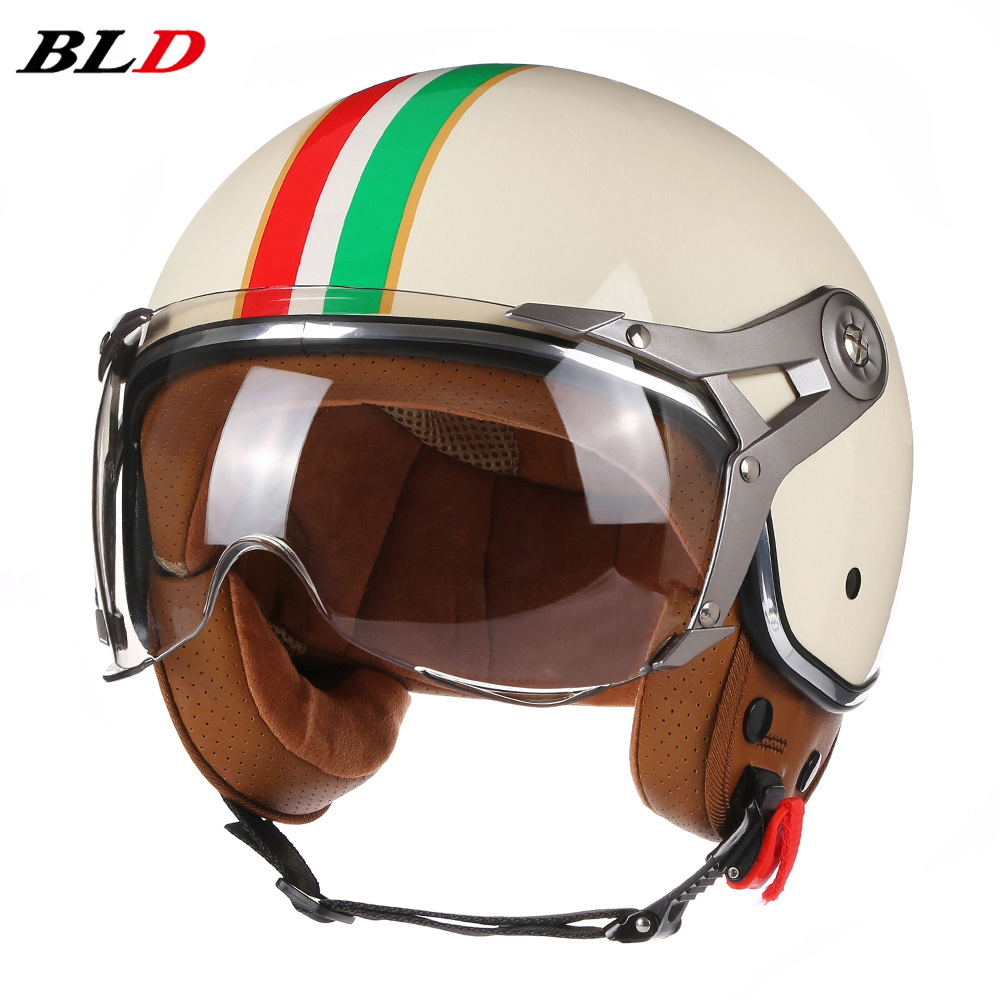 Vintage Open Face Retro Helmet - Casco de motocicleta Vintage TT &