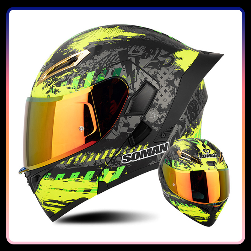 Cascos de motocicleta abatible - Dual Visor Motorcycle Racing Helmet reseña y precio