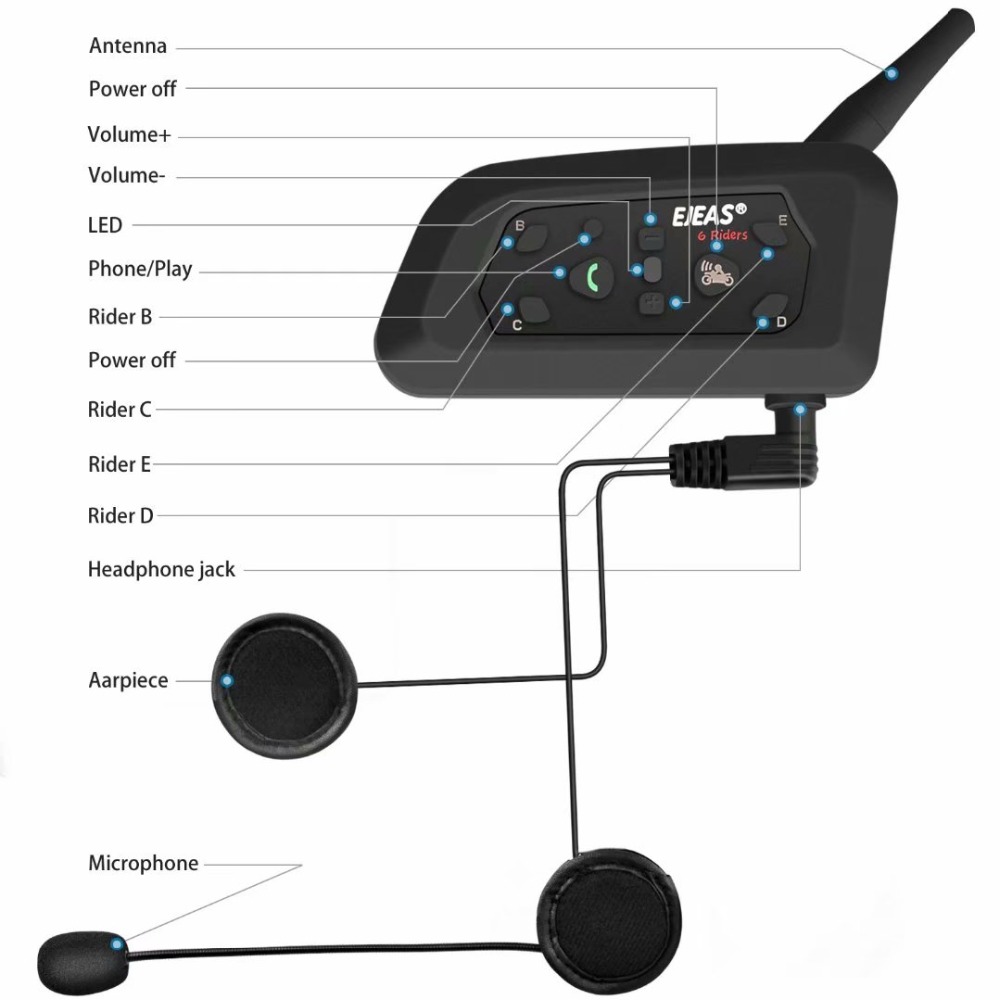 Accesorios de micrófono para a - Universal Motorcycle Helmet Intercom Headset reseña y precio