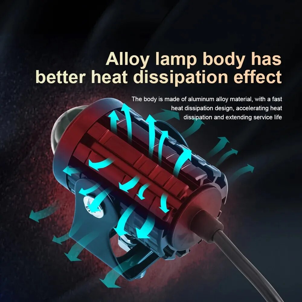 Faro LED Universal para motoci - Universal Motorcycle Led Headlight Projector reseña y precio