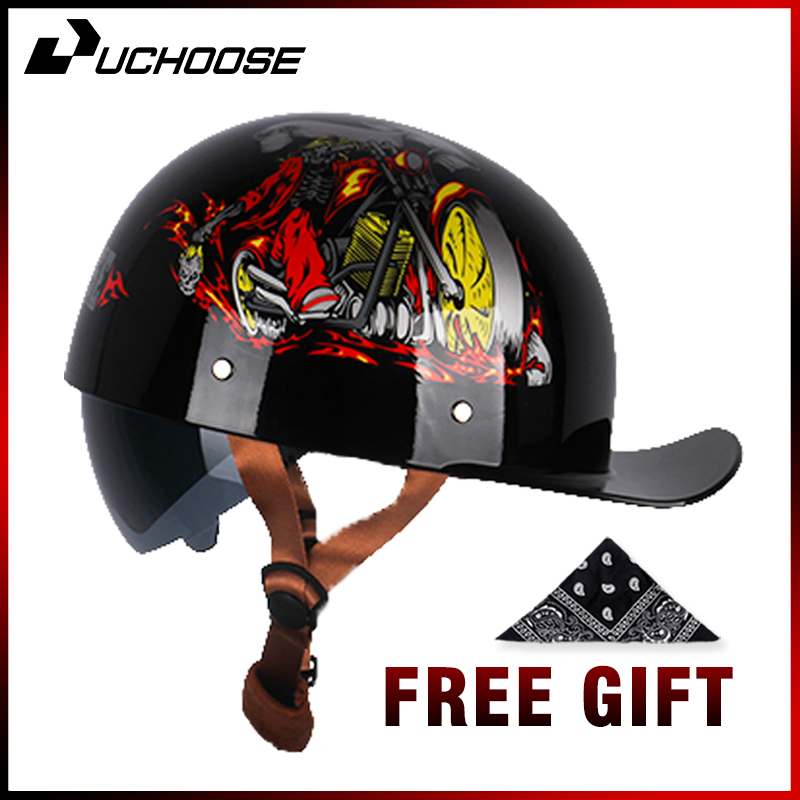 Uchoose verano motocicleta Cas - Vintage Open Face Retro Helmet reseña y precio