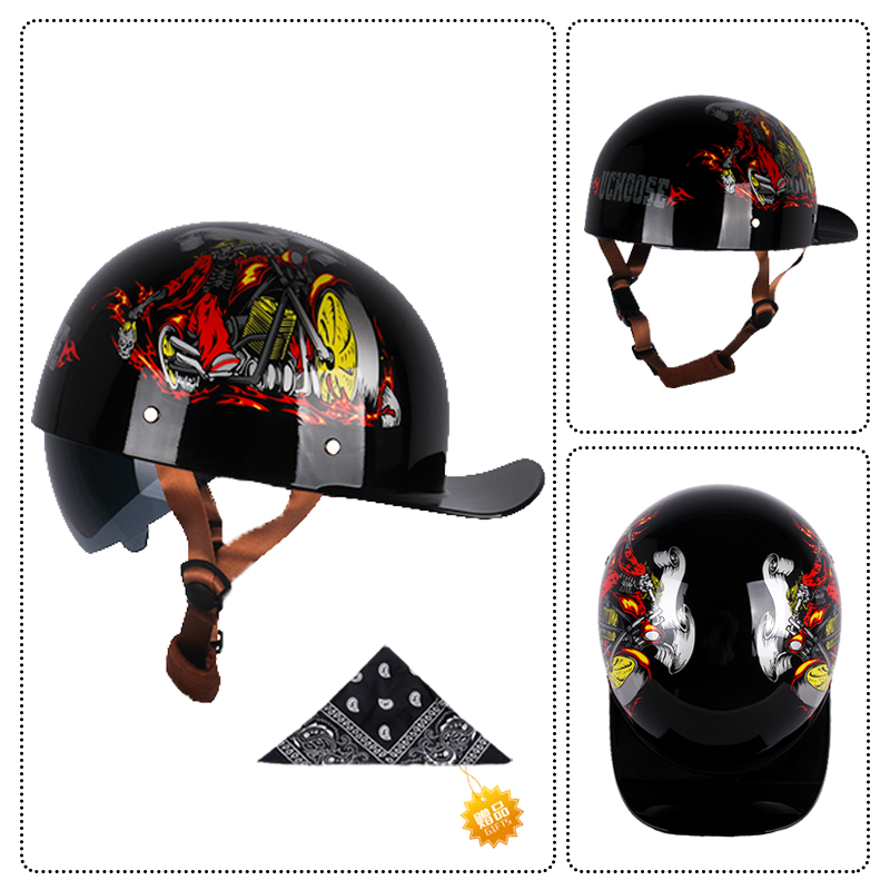 Uchoose verano motocicleta Cas - Vintage Open Face Retro Helmet reseña y precio