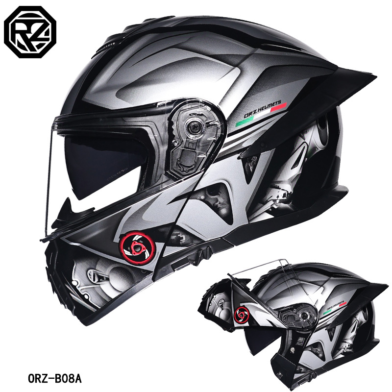 Casco de Motocicleta ORZ con D - Modular Flip Up Motorcycle Helmet Dot Approved reseña y precio