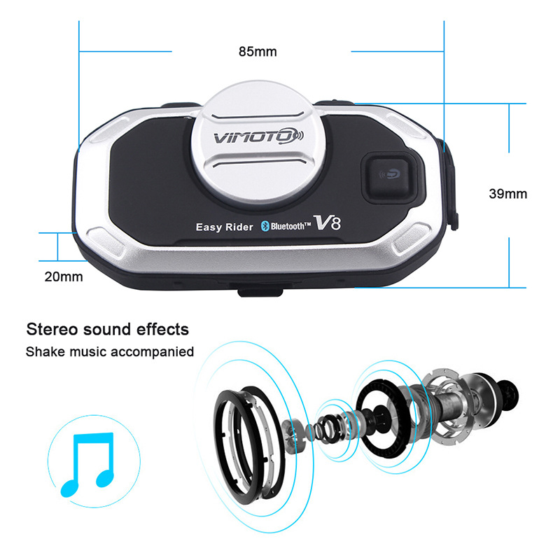 Vimoto V8 casco de motocicleta - Universal Motorcycle Helmet Intercom Headset reseña y precio