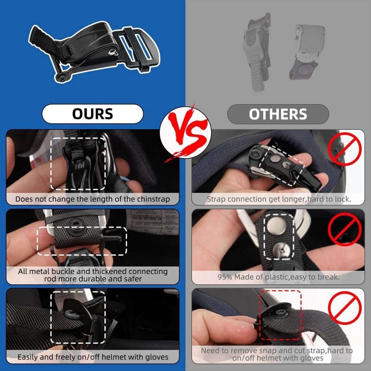 Kit de repuesto de hebilla de  - Quick Release Buckle Motorcycle Helmet reseña y precio
