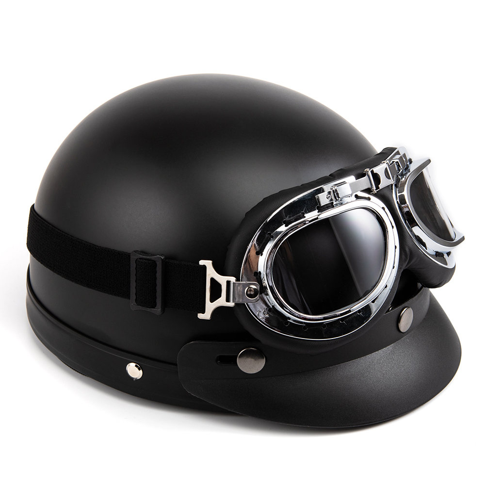 Casco De motocicleta cara abie - Vintage Open Face Retro Helmet reseña y precio
