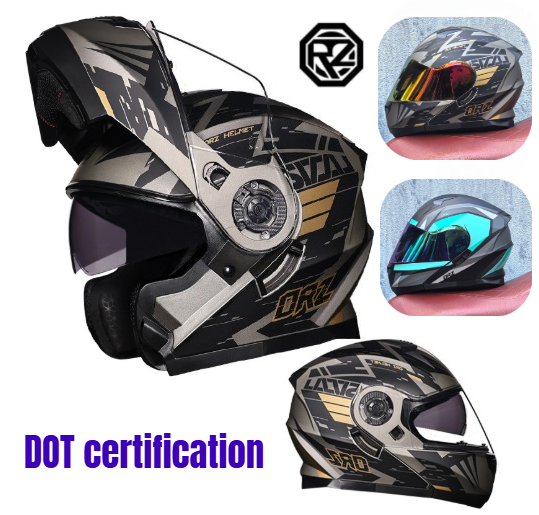 Orz-casco de motocicleta con d - Dual Visor Motorcycle Racing Helmet reseña y precio