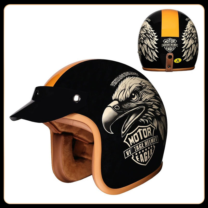 Casco Retro Vintage 3/4 Abiert - Vintage Open Face Retro Helmet reseña y precio