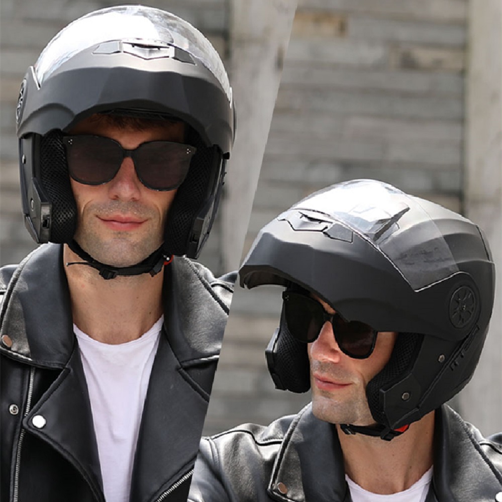 Casco de cara completa persona - Modular Flip Up Motorcycle Helmet Dot Approved reseña y precio